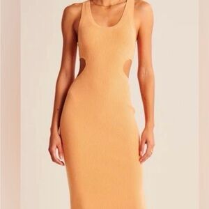 Elegant Sleeveless Orange Dress